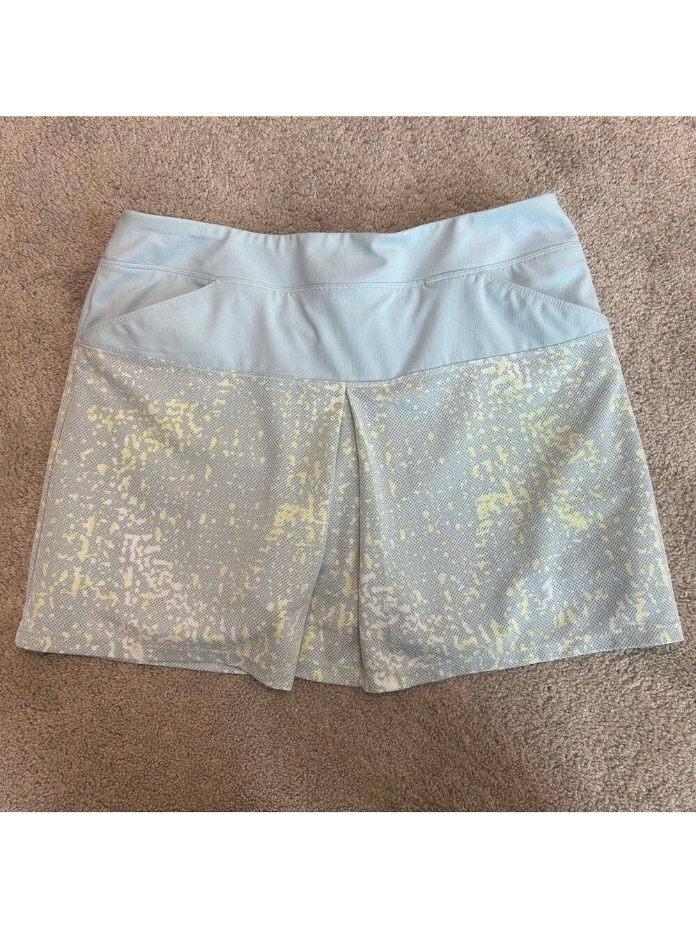 Adidas light pastel blue yellow Golf tennis skort skirt Sz S